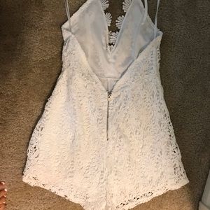 White floral lace romper